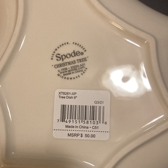 SPODE Christmas Tree Dish Spode Christmas Tree Shaped Dish Fine Earthenware - Picture 7 of 9